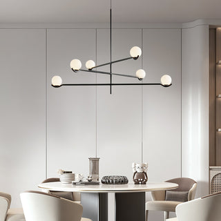 Doris Black Metal Glass 4-Light Pendant