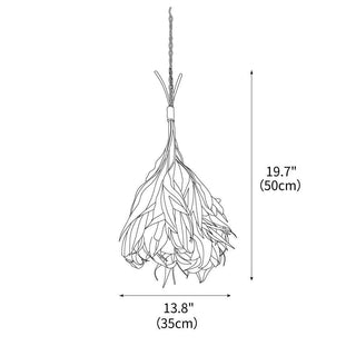 Double Sided Leaf Organic Natural Leaves Pendant Light