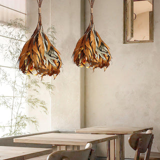 Double Sided Leaf Organic Natural Leaves Pendant Light