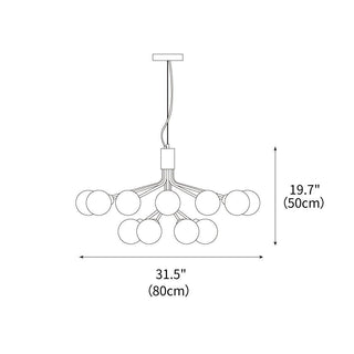 Drum Tower Octopus Sculptural Metal Chandelier