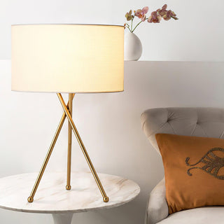 Drum Shaped Minimalist Fabirc Table Light