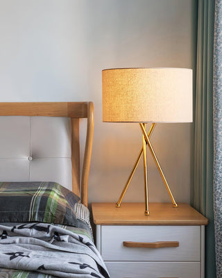 Drum Shaped Minimalist Fabirc Table Light