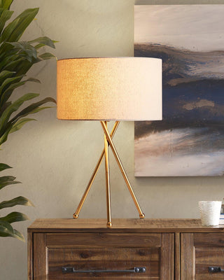Drum Shaped Minimalist Fabirc Table Light