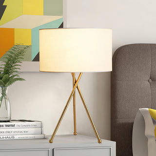 Drum Shaped Minimalist Fabirc Table Light