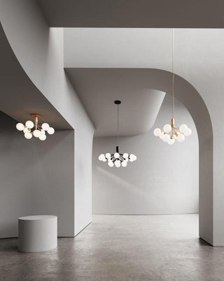 Drum Tower Octopus Sculptural Metal Chandelier