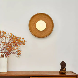 Jasper Minimalist Ceramic Disc Wall Sconce