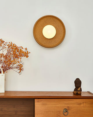 Jasper Minimalist Ceramic Disc Wall Sconce