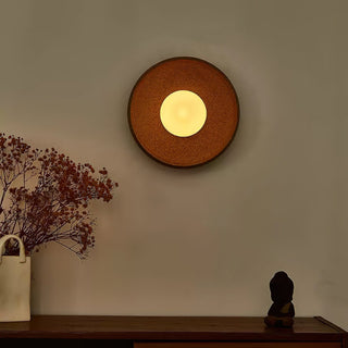 Jasper Minimalist Ceramic Disc Wall Sconce