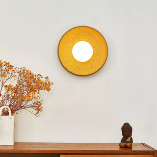 Jasper Minimalist Ceramic Disc Wall Sconce