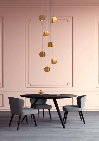 EL Cascading Oval Gold Pendant Light