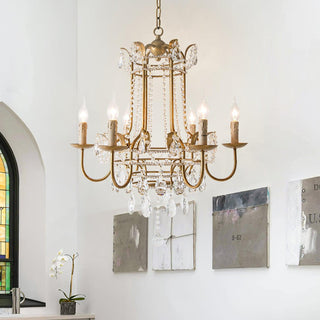 Early American Vintage Iron Chandelier