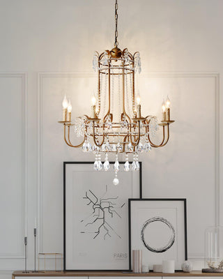 Early American Vintage Iron Chandelier