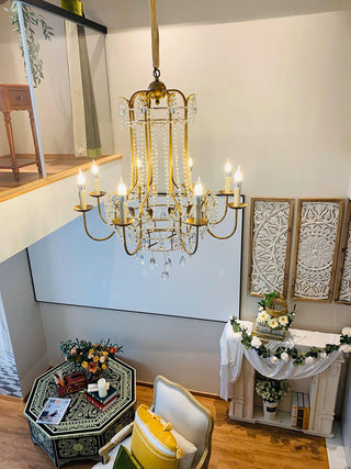 Early American Vintage Iron Chandelier