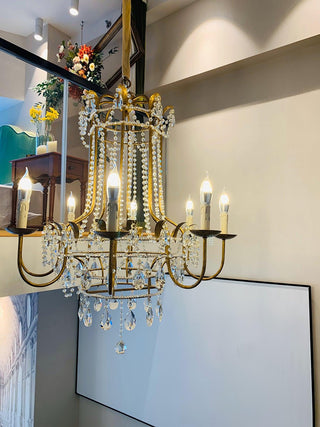 Early American Vintage Iron Chandelier