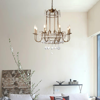 Early American Vintage Iron Chandelier