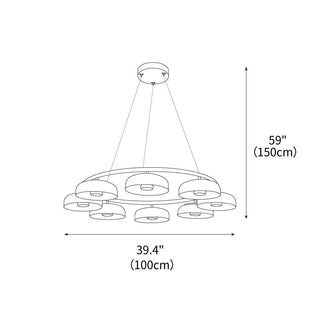 Eclipse Halo Sculptural Glass Chandelier