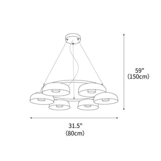 Eclipse Halo Sculptural Glass Chandelier