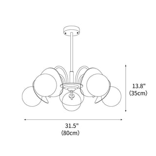 Eclipse Orb Contemporary Brass Chandelier