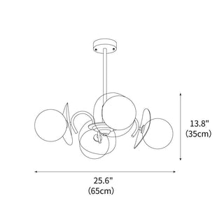 Eclipse Orb Contemporary Brass Chandelier