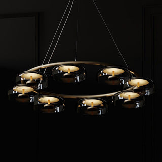 Eclipse Halo Sculptural Glass Chandelier