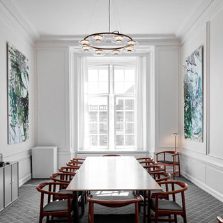 Eclipse Halo Sculptural Glass Chandelier