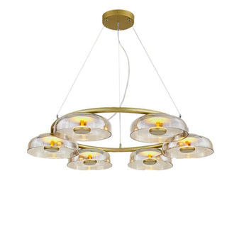 Eclipse Halo Sculptural Glass Chandelier