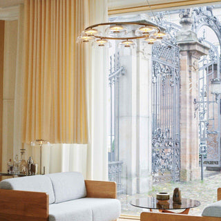 Eclipse Halo Sculptural Glass Chandelier