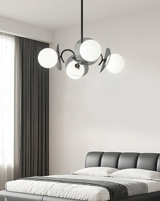Eclipse Orb Contemporary Brass Chandelier