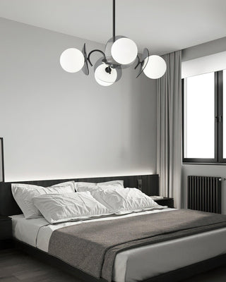 Eclipse Orb Contemporary Brass Chandelier
