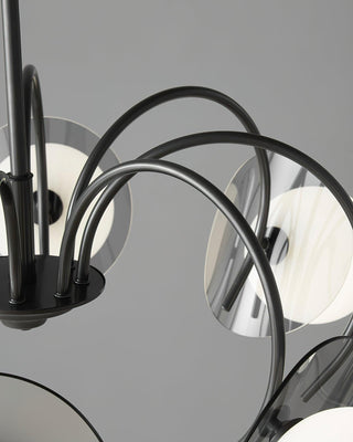 Eclipse Orb Contemporary Brass Chandelier