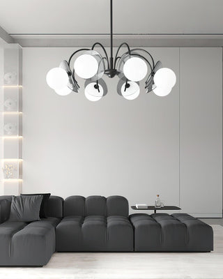 Eclipse Orb Contemporary Brass Chandelier