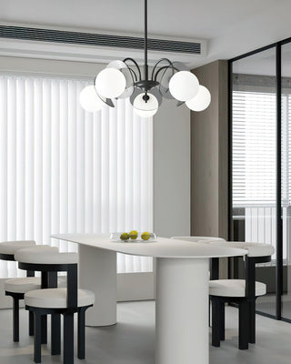 Eclipse Orb Contemporary Brass Chandelier