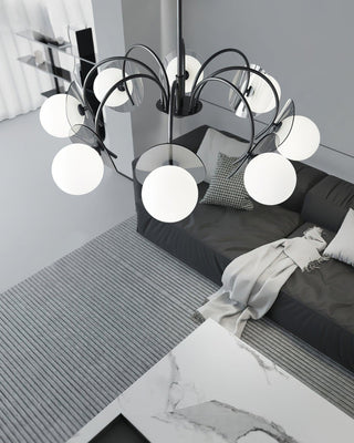 Eclipse Orb Contemporary Brass Chandelier
