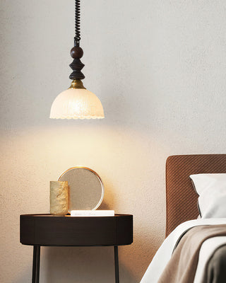 Econiko Vintage Wood & Brass Pendant Light