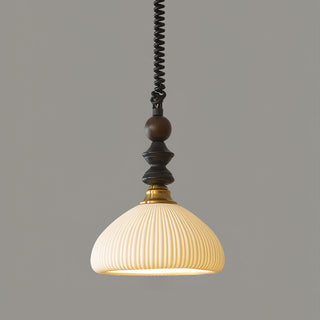 Econiko Vintage Wood & Brass Pendant Light