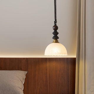 Econiko Vintage Wood & Brass Pendant Light