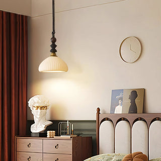 Econiko Vintage Wood & Brass Pendant Light