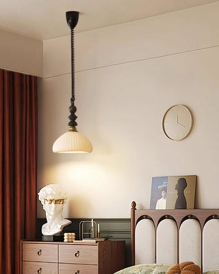 Econiko Vintage Wood & Brass Pendant Light