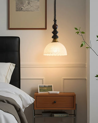 Econiko Vintage Wood & Brass Pendant Light