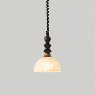 Econiko Vintage Wood & Brass Pendant Light