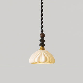 Econiko Vintage Wood & Brass Pendant Light