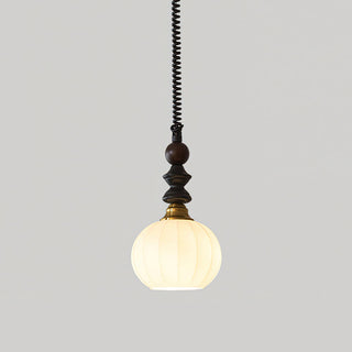 Econiko Vintage Wood & Brass Pendant Light
