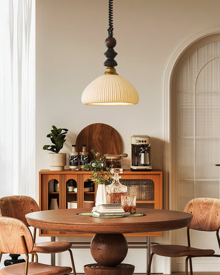 Econiko Vintage Wood & Brass Pendant Light