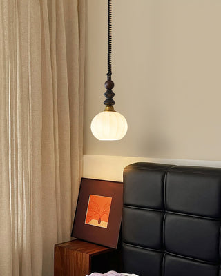 Econiko Vintage Wood & Brass Pendant Light