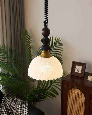Econiko Vintage Wood & Brass Pendant Light