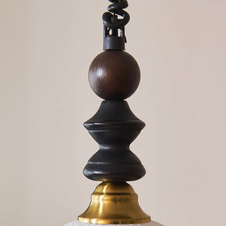 Econiko Vintage Wood & Brass Pendant Light