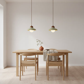 Edmund Retro Wood Glass Pendant Light