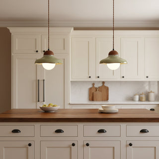 Edmund Retro Wood Glass Pendant Light