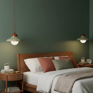 Edmund Retro Wood Glass Pendant Light
