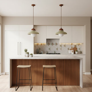 Edmund Retro Wood Glass Pendant Light